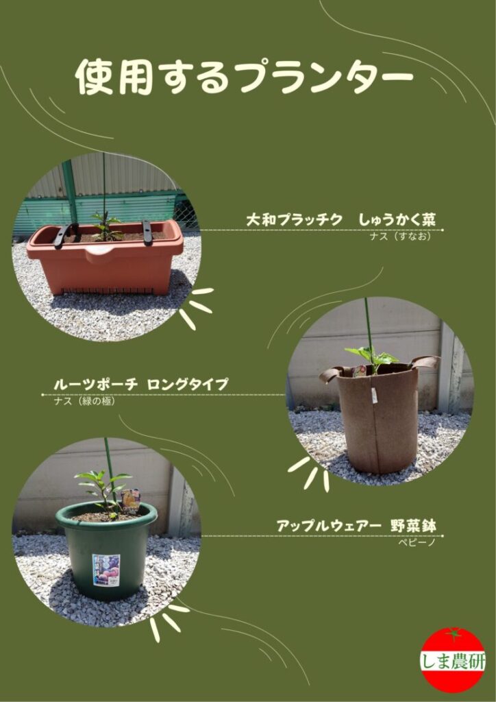 2025年ナスとペピーノで使用するプランター